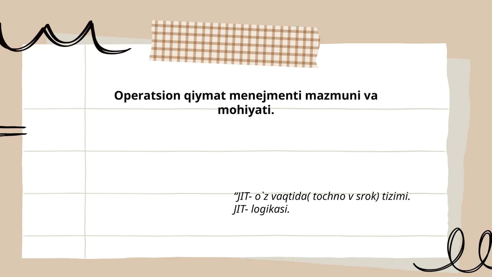 Оpеrаtsiоn qiymаt mеnеjmеnti mаzmuni vа mоhiyati 1