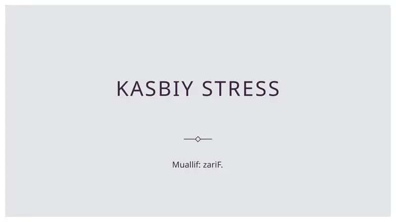 Kasbiy stress 1