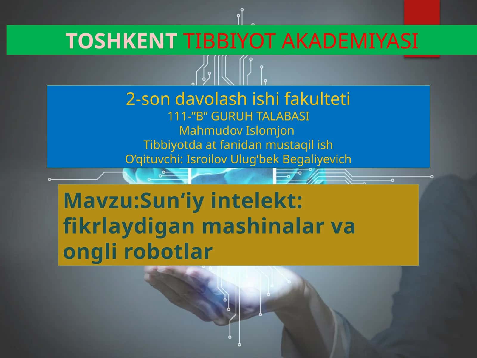 Sun‘iy intelekt: fikrlaydigan mashinalar va ongli robotlar 1