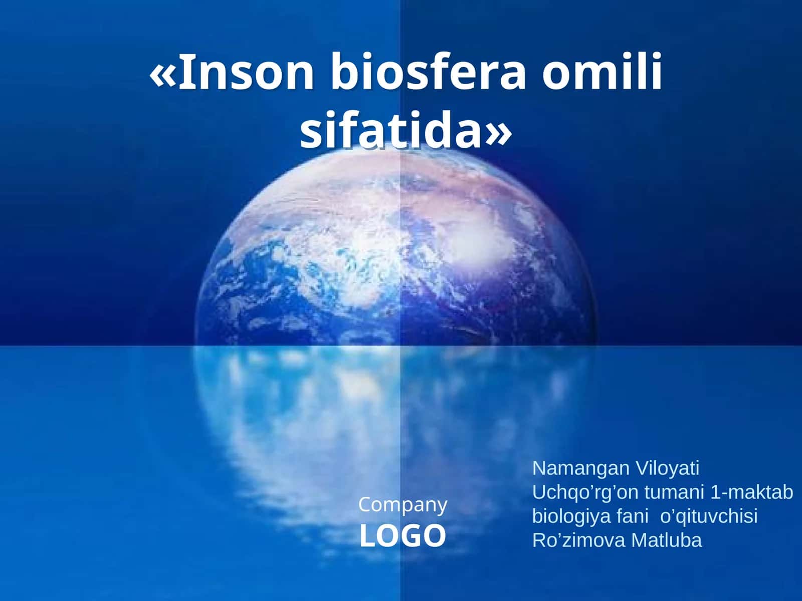 Inson biosfera omili sifatida 1