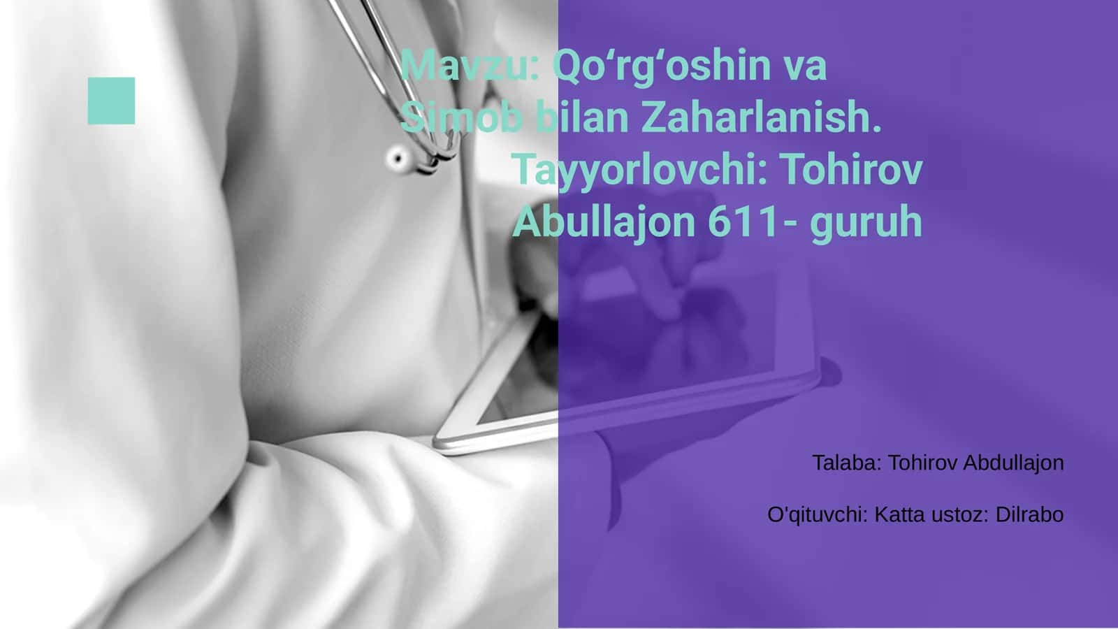 Qo‘rg‘oshin va Simob bilan Zaharlanish 1