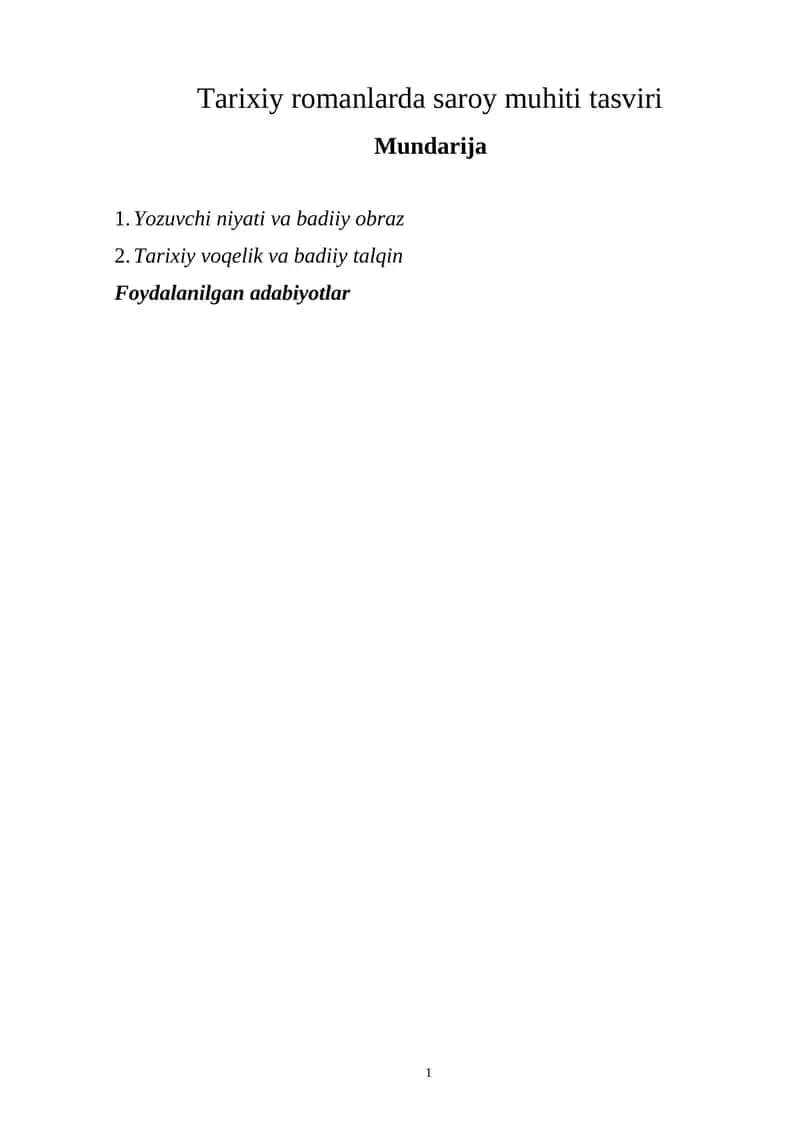 Tarixiy romanlarda saroy muhiti tasviri 1