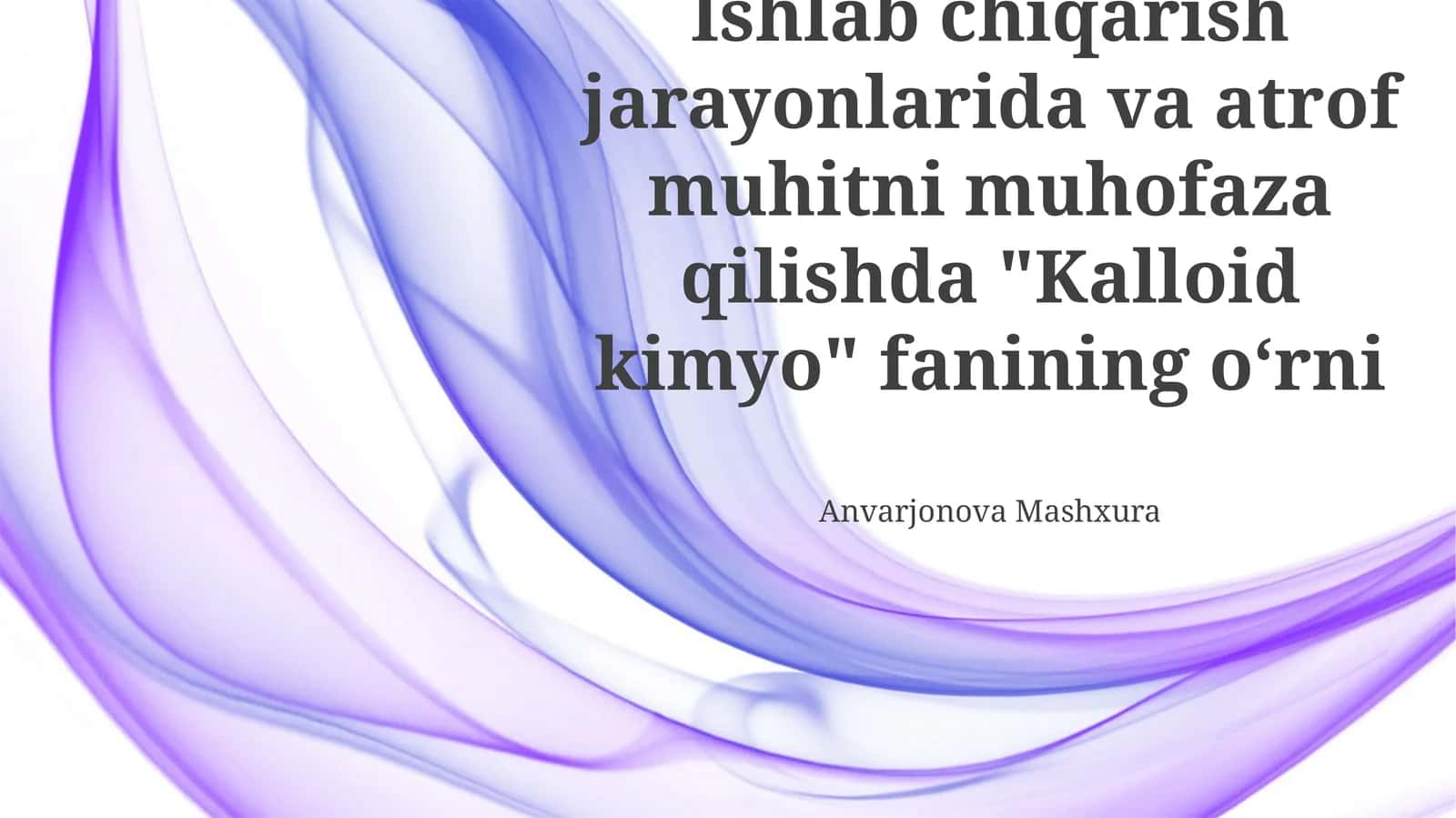 Kolloid Kimyo 1