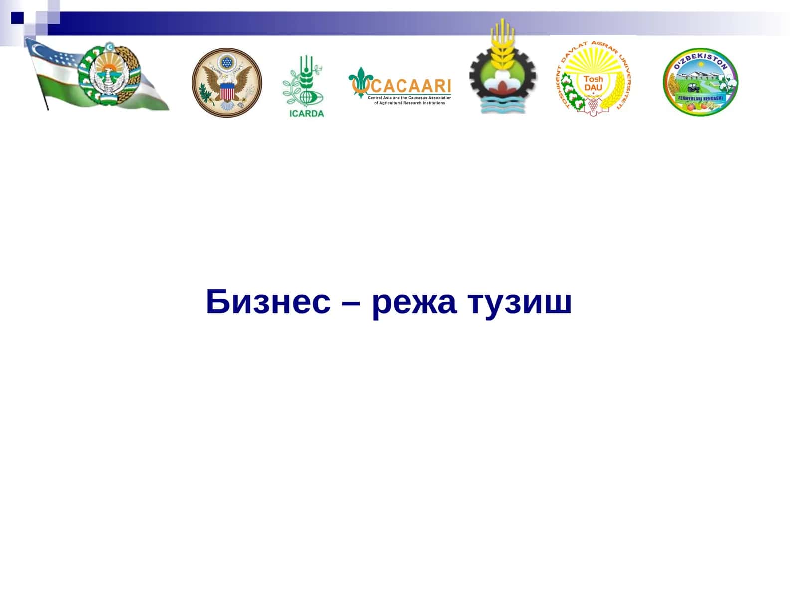 Бизнес-режа тузиш 1