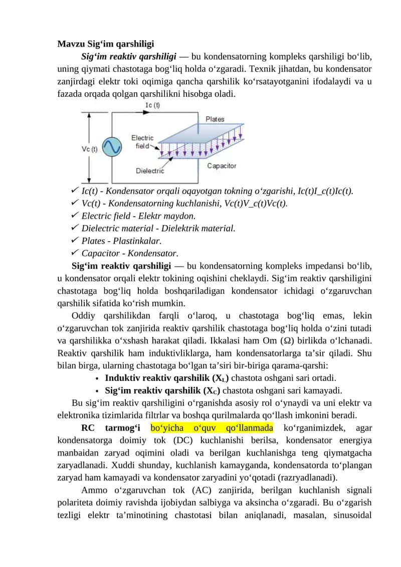 Sig‘im reaktiv qarshiligi 1