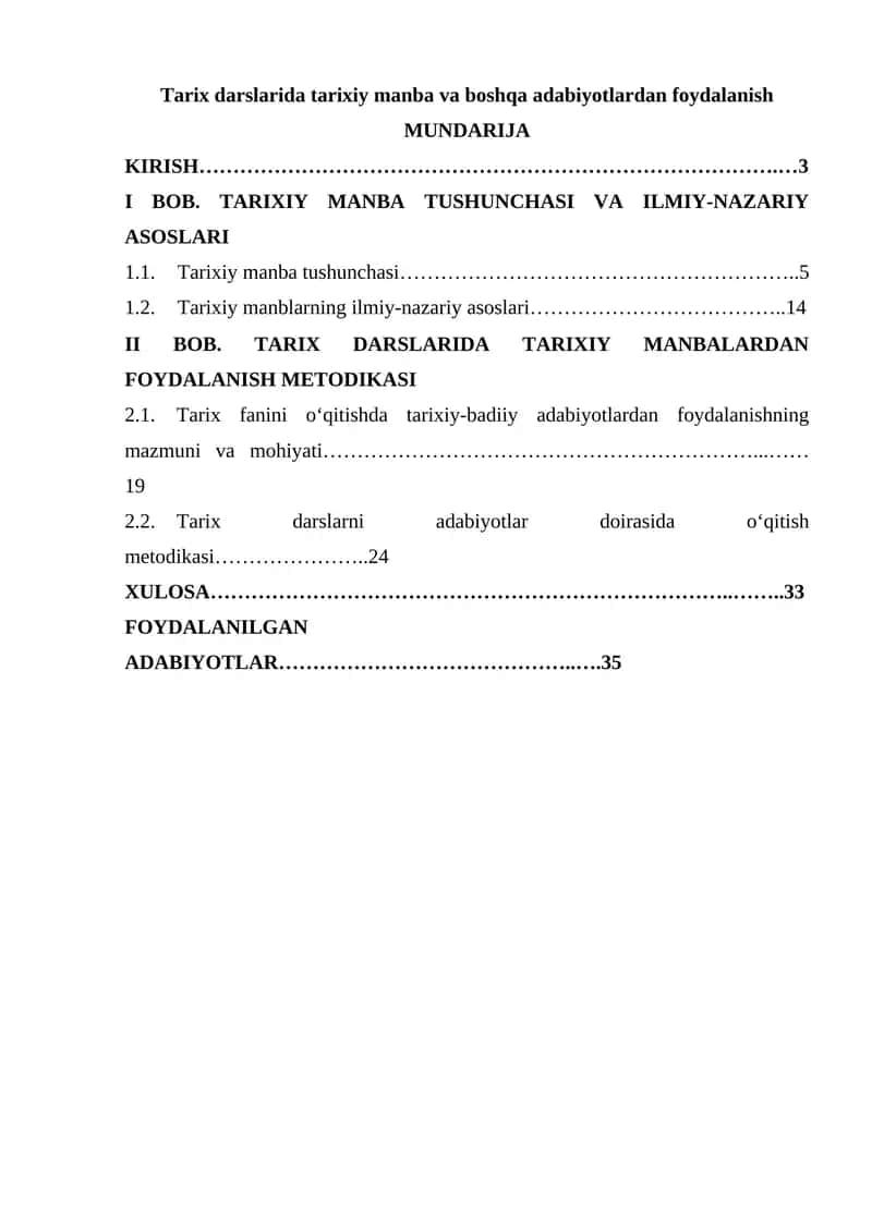 Tarix darslarida tarixiy manba va boshqa adabiyotlardan foydalanish 1
