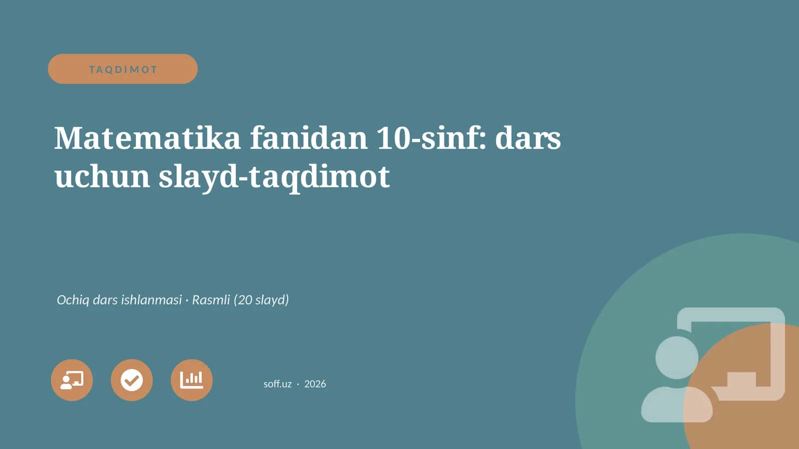 Matematika fanidan 10-sinf: dars uchun slayd-taqdimot 1
