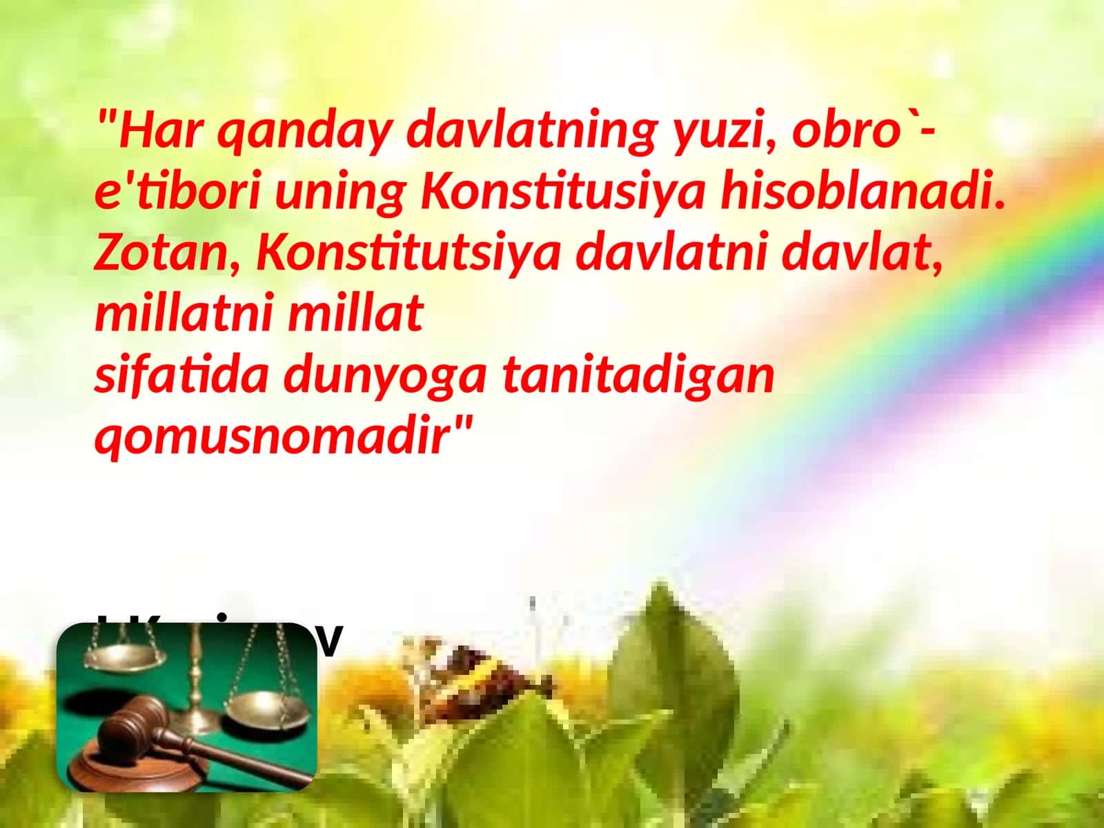 O'zbekiston Respublikasi Konstitutsiyasi 1