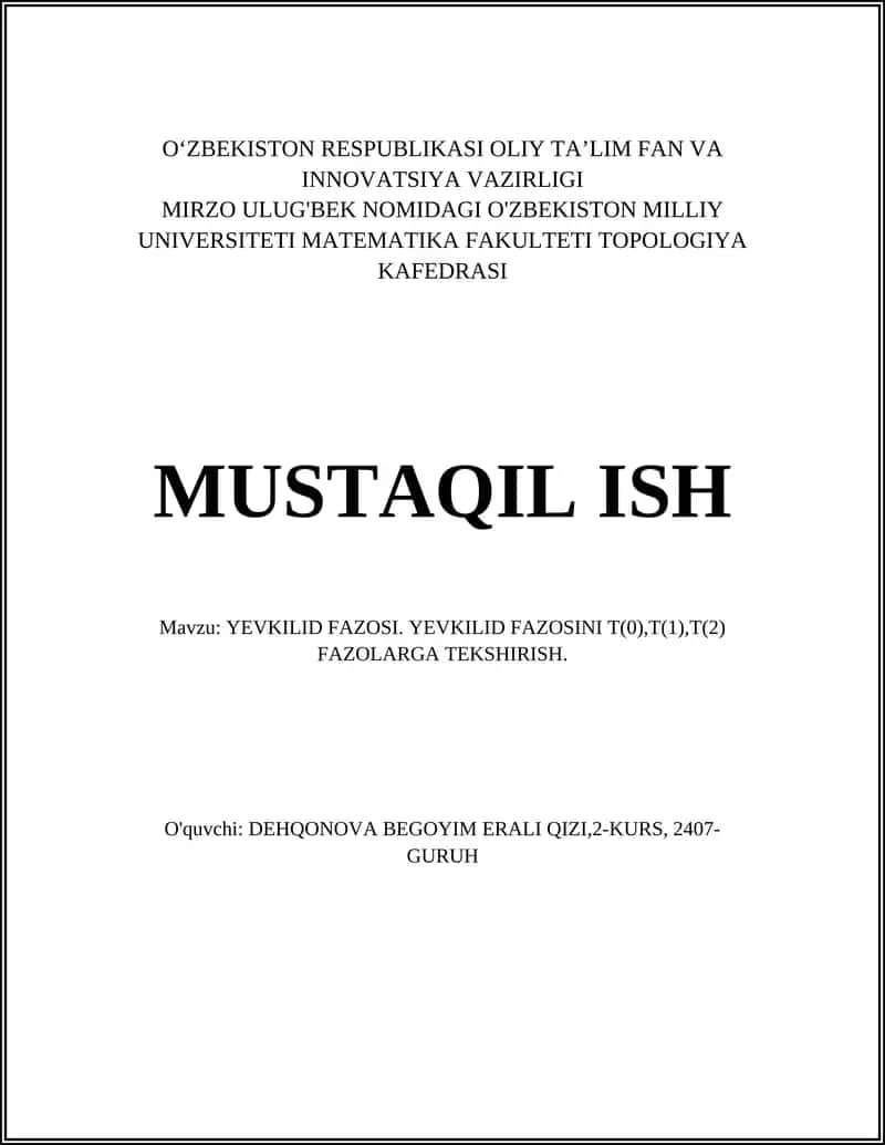 Yevklid fazosi 1