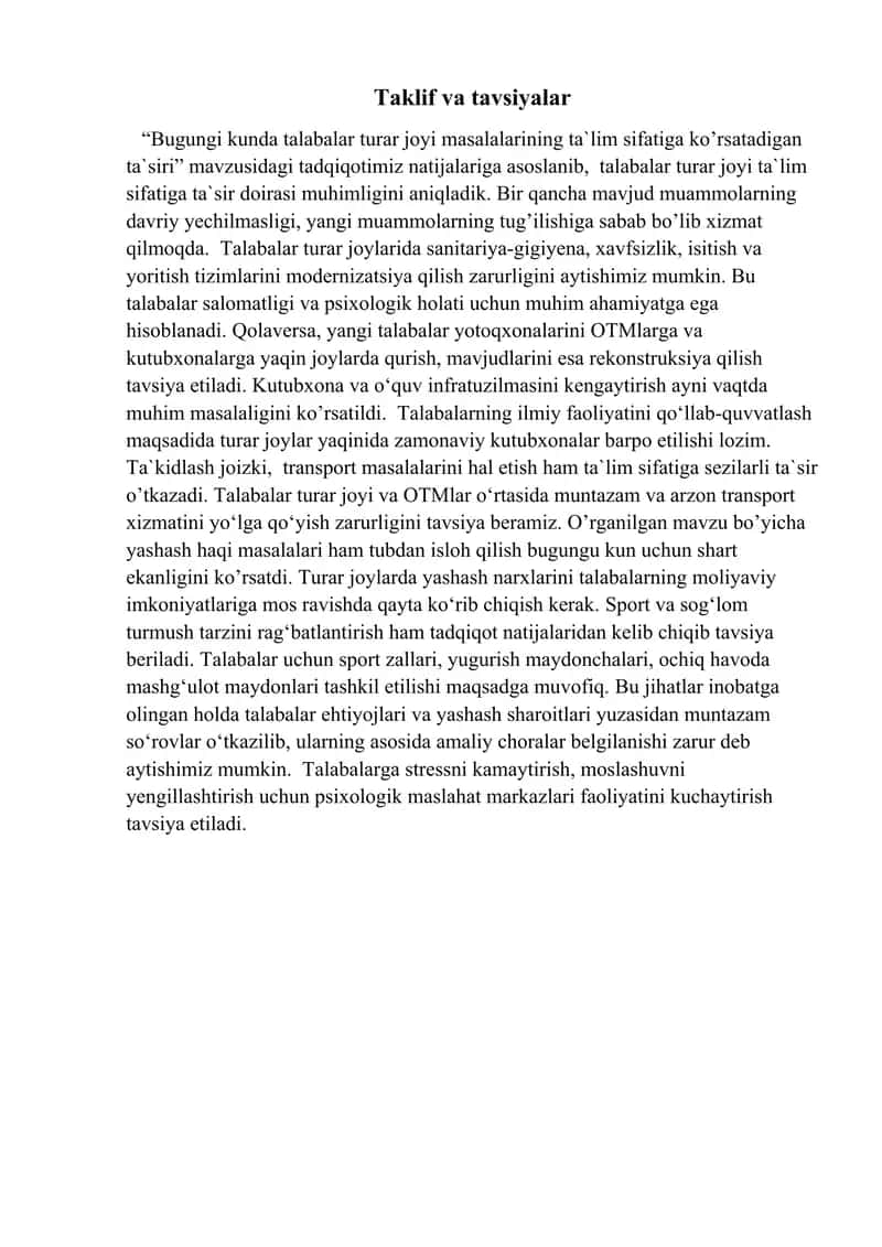 Talabalar turar joyi ta`lim sifatiga ta`sir 1