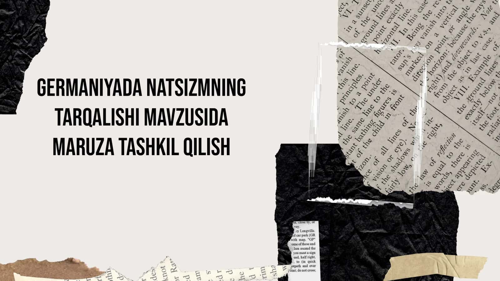 Germaniyada Natsizmning tarqalishi mavzusida maruza tashkil qilish 1