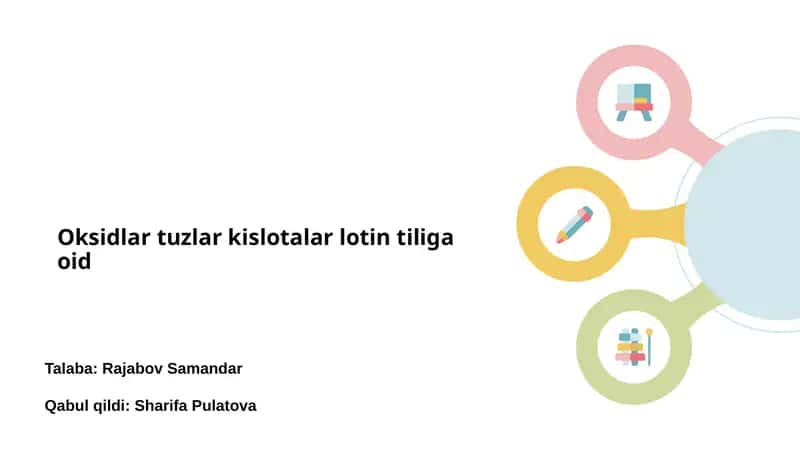 Oksidlar, tuzlar va kislotalarga kirish 1