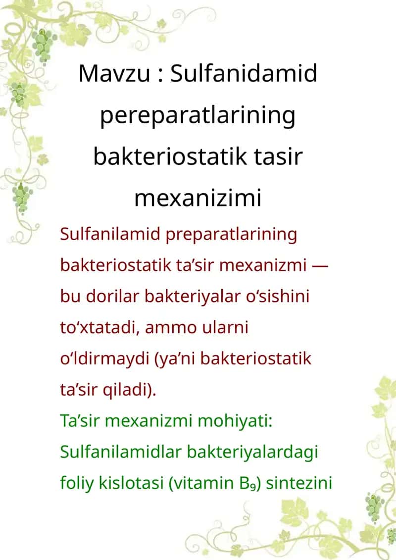 Sulfanidamid Preparatlari 1