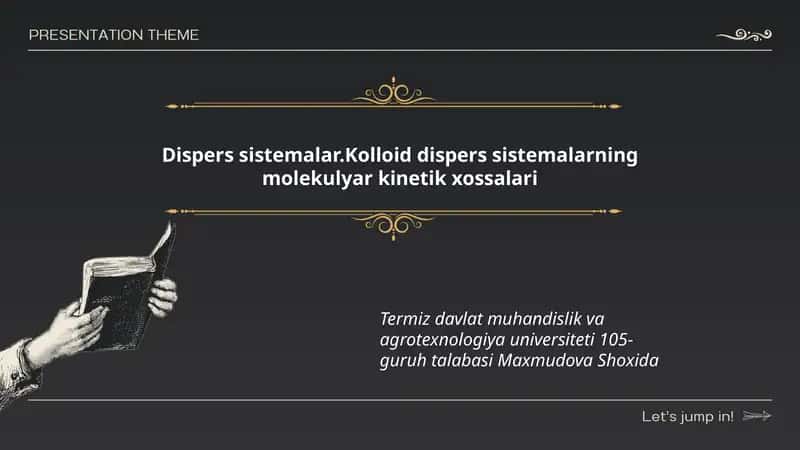 Dispers sistemalar.Kolloid dispers sistemalarning molekulyar kinetik xossalari 1