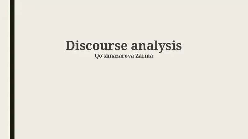 Discourse analysis 1