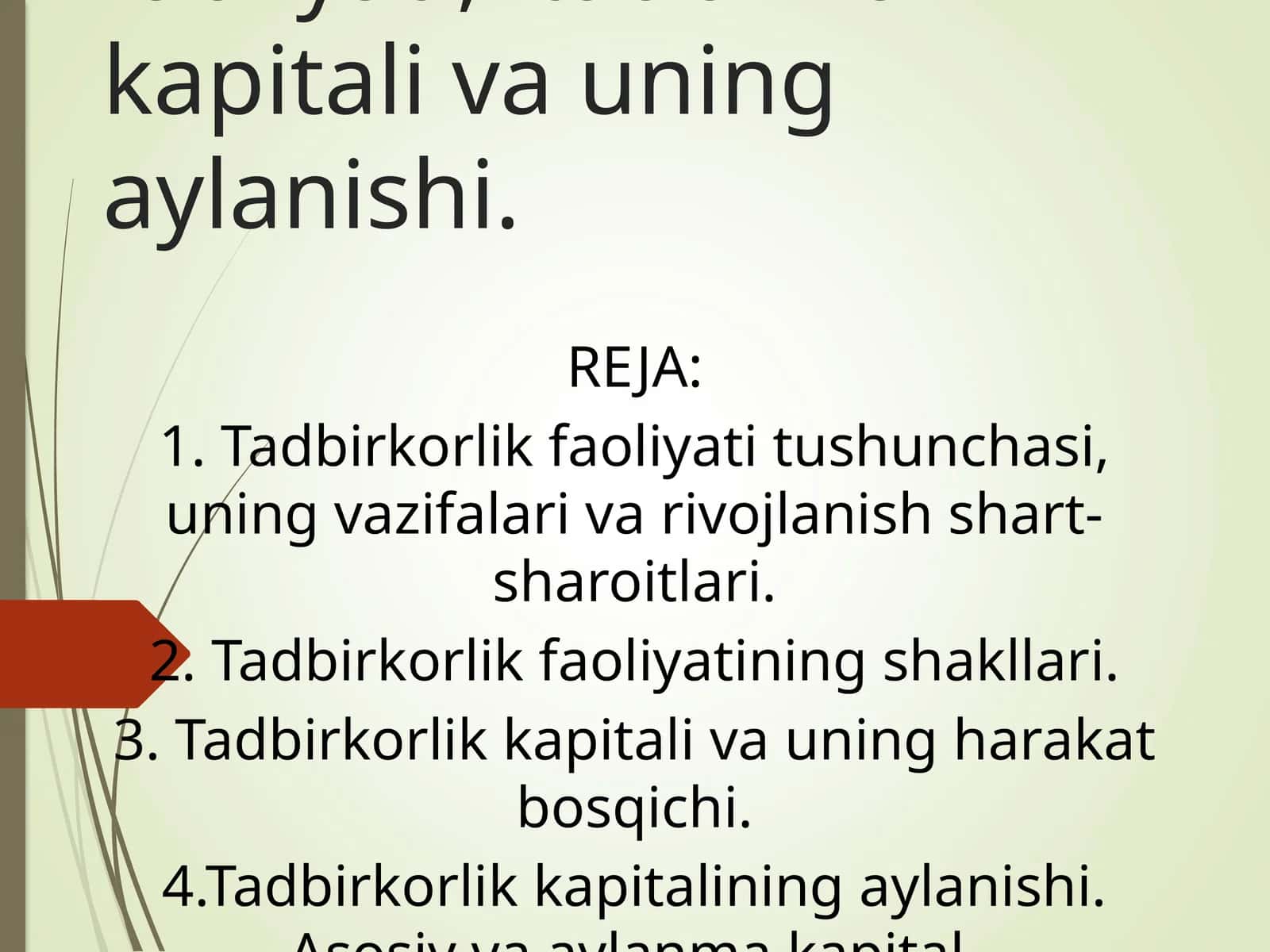Tadbirkorlik faoliyati 1