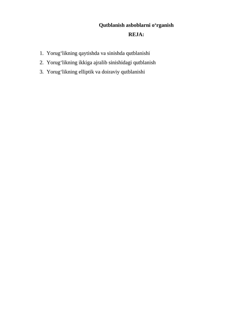 Qutblanish asboblarni oʻrganish 1