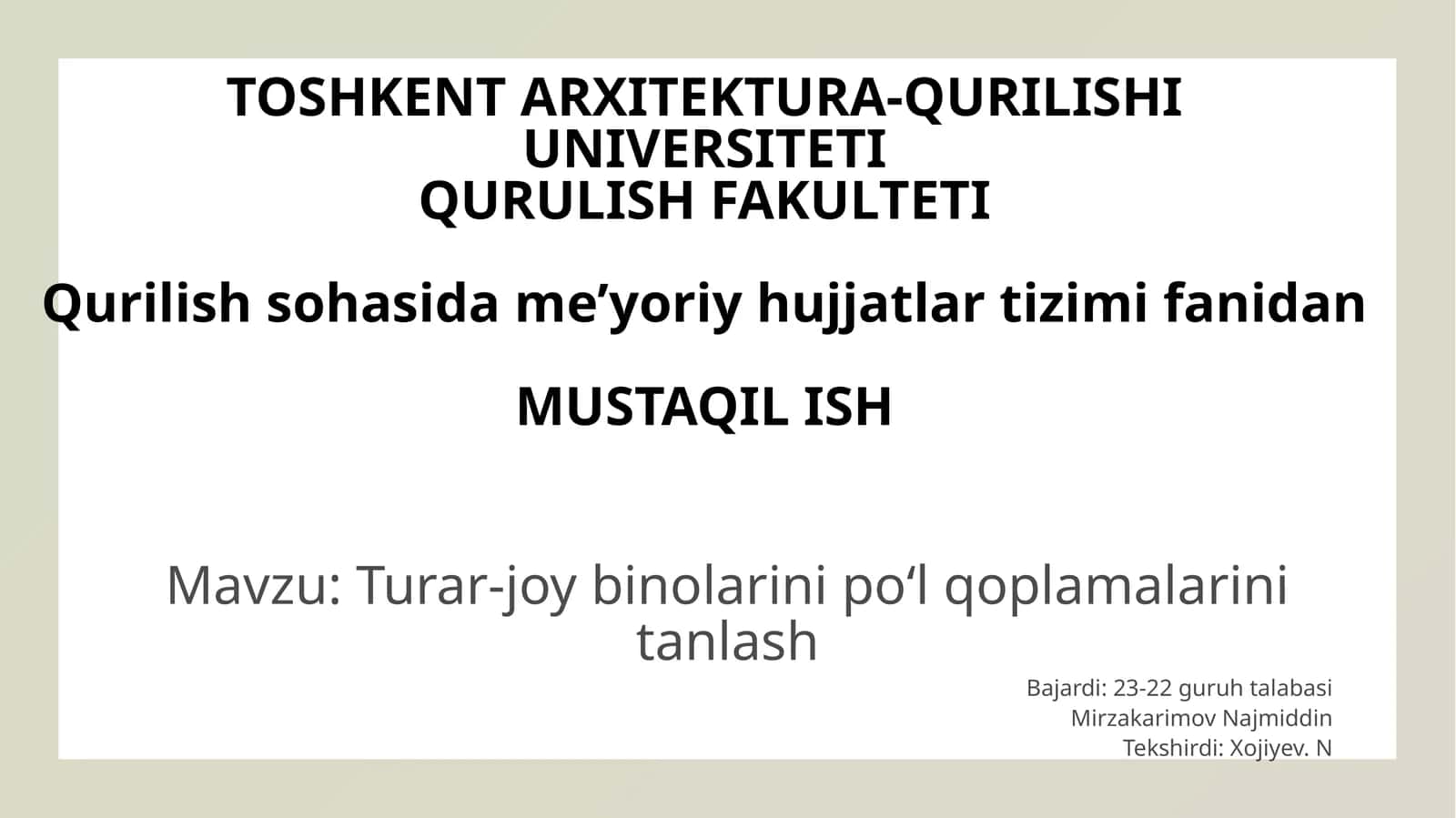 Turar-joy binolarini poʻlqoplamalarini tanlash 1
