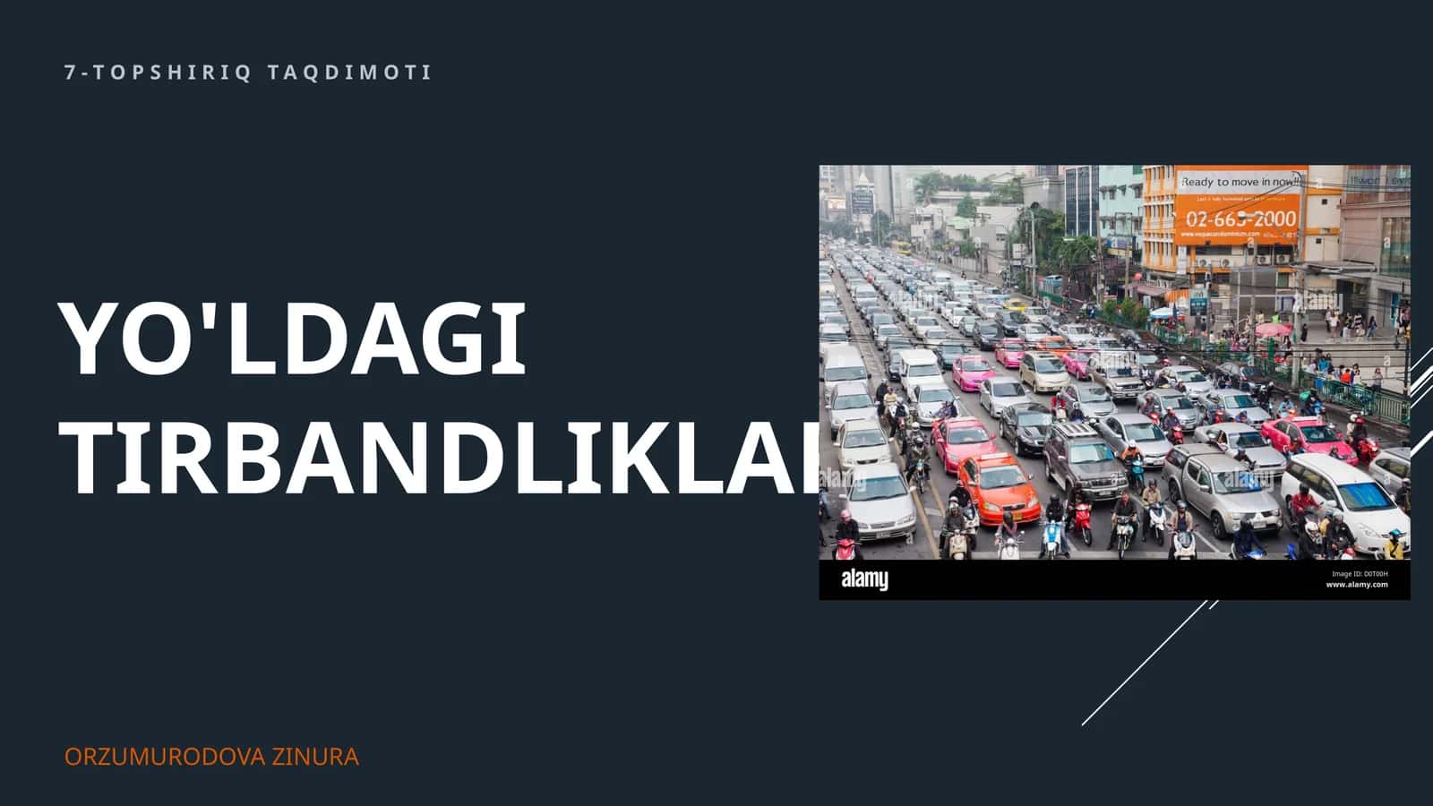 Tirbandlik muammosi uchun taqdimot 1