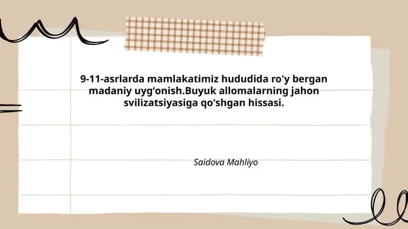Madaniy uygʻonishning sabab va omillari 1