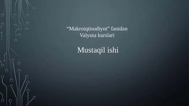 Valyutakurslari Mustaqilishi 1