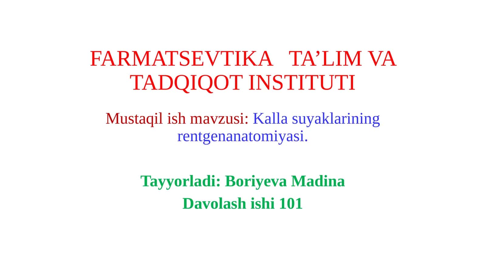 Kalla suyaklarining rentgenanatomiyasi 1