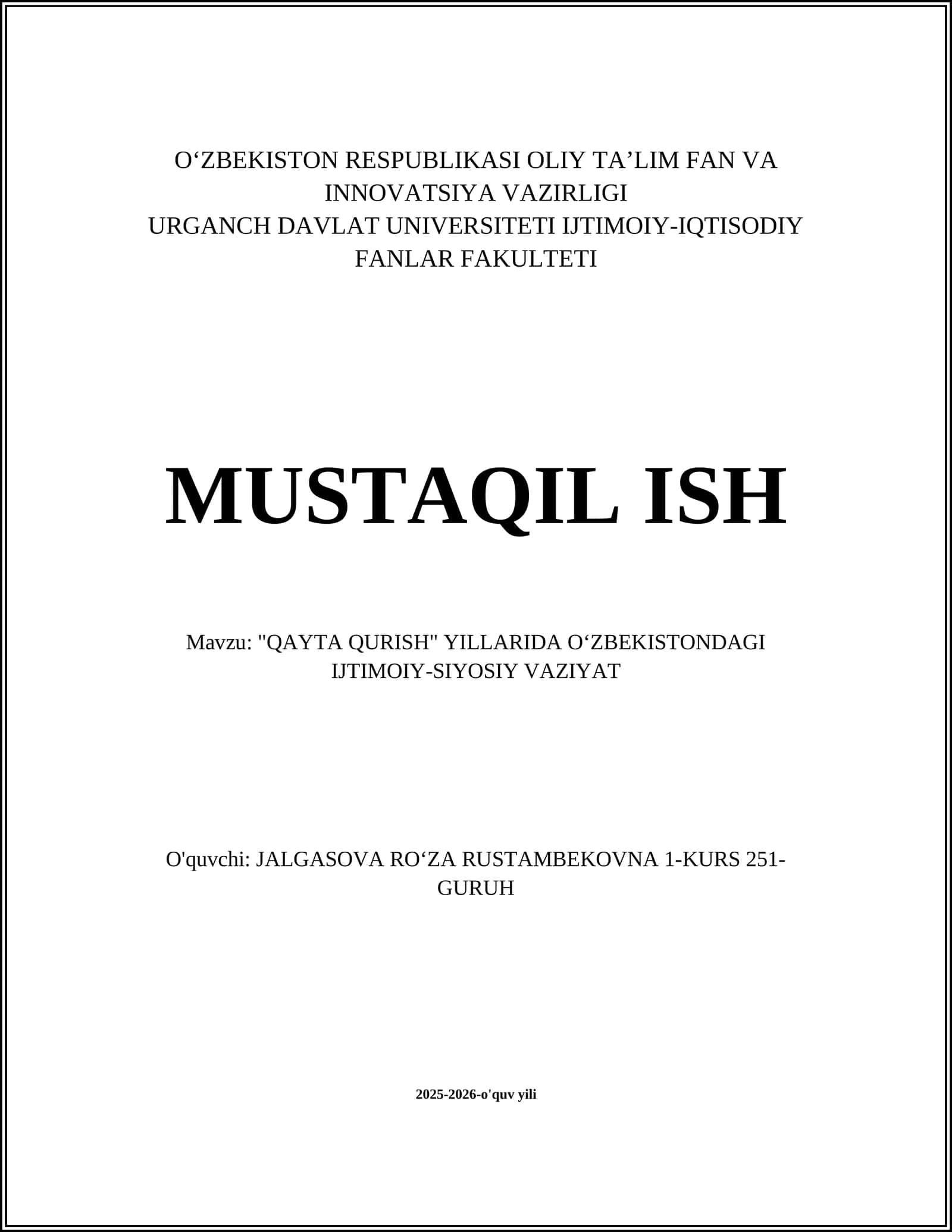 QAYTA QURISH 1