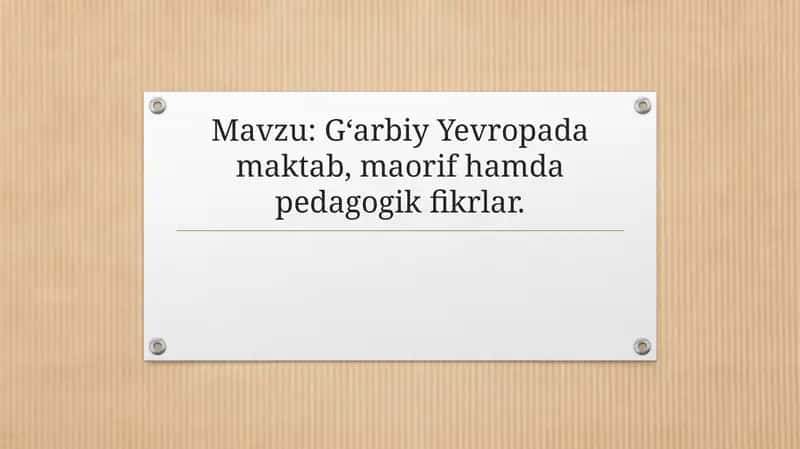 Iogan Gerbartning pedagogik faoliyati 1