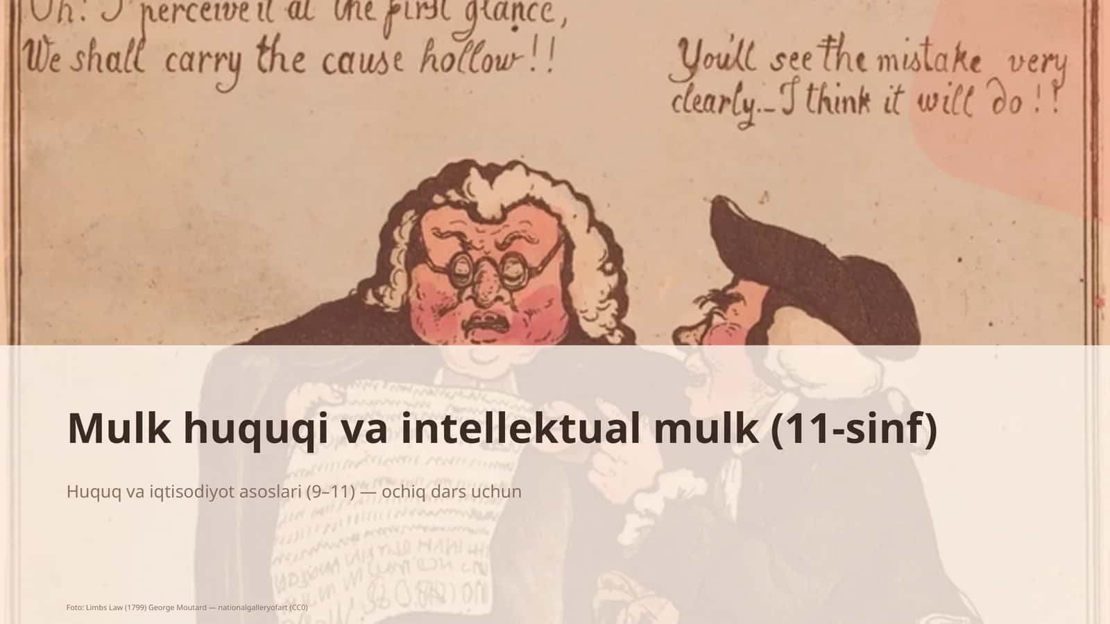 Mulk huquqi va intellektual mulk (11-sinf) 1