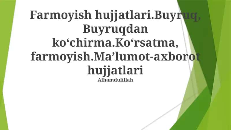 Farmoyish hujjatlari 1