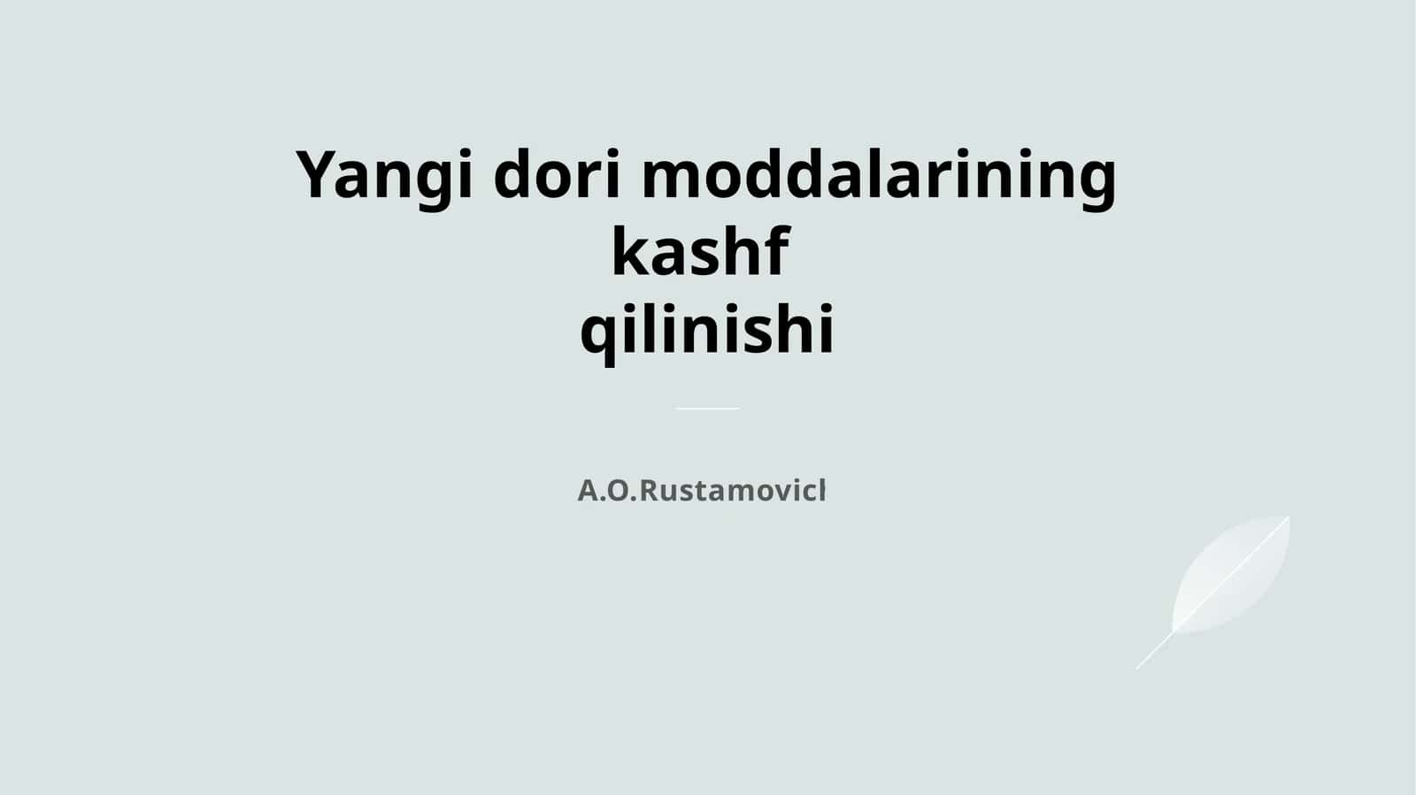 Yangidorimoddalariningkashfqilinishi 1