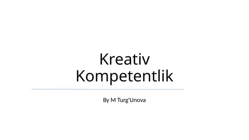 Kreativ Kompetentlik 1