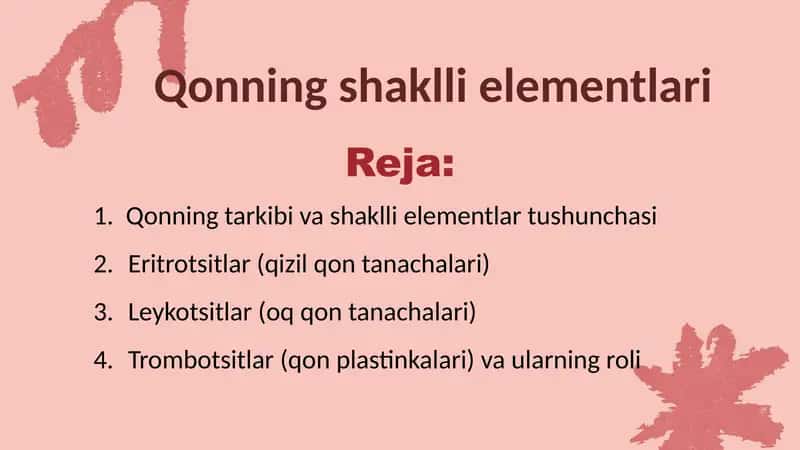 Qonning shaklli elementlari 1