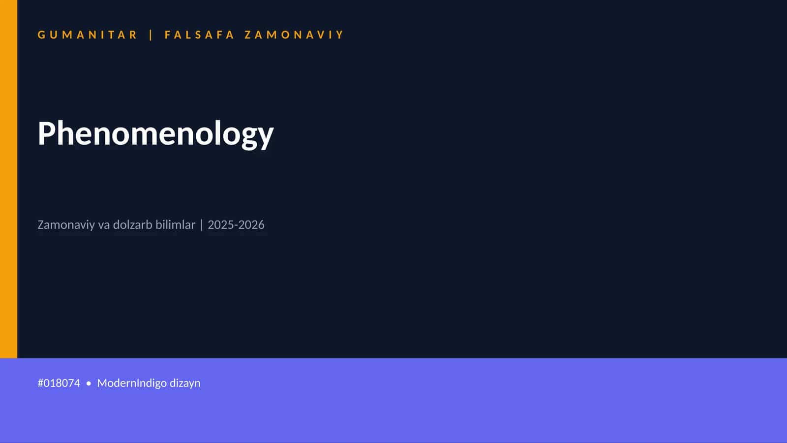Phenomenology 1