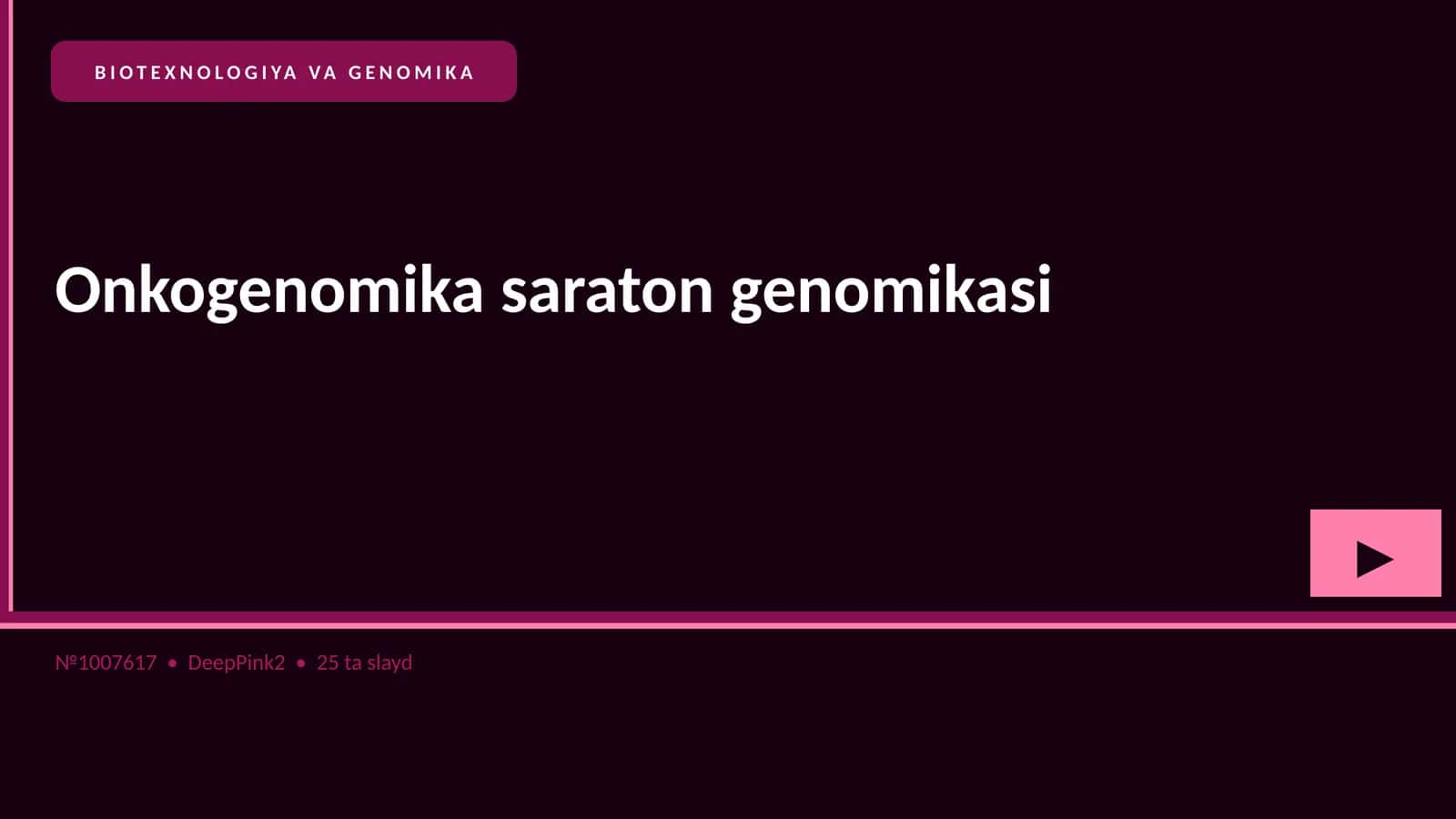 Onkogenomika saraton genomikasi 1