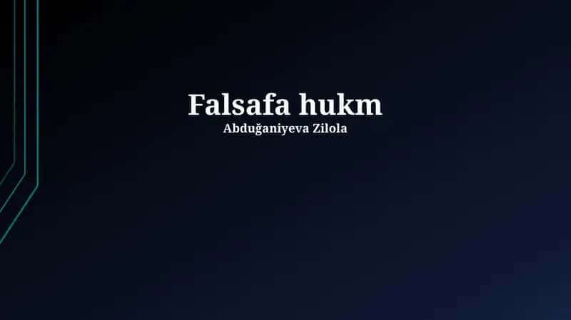 Falsafa hukm 1