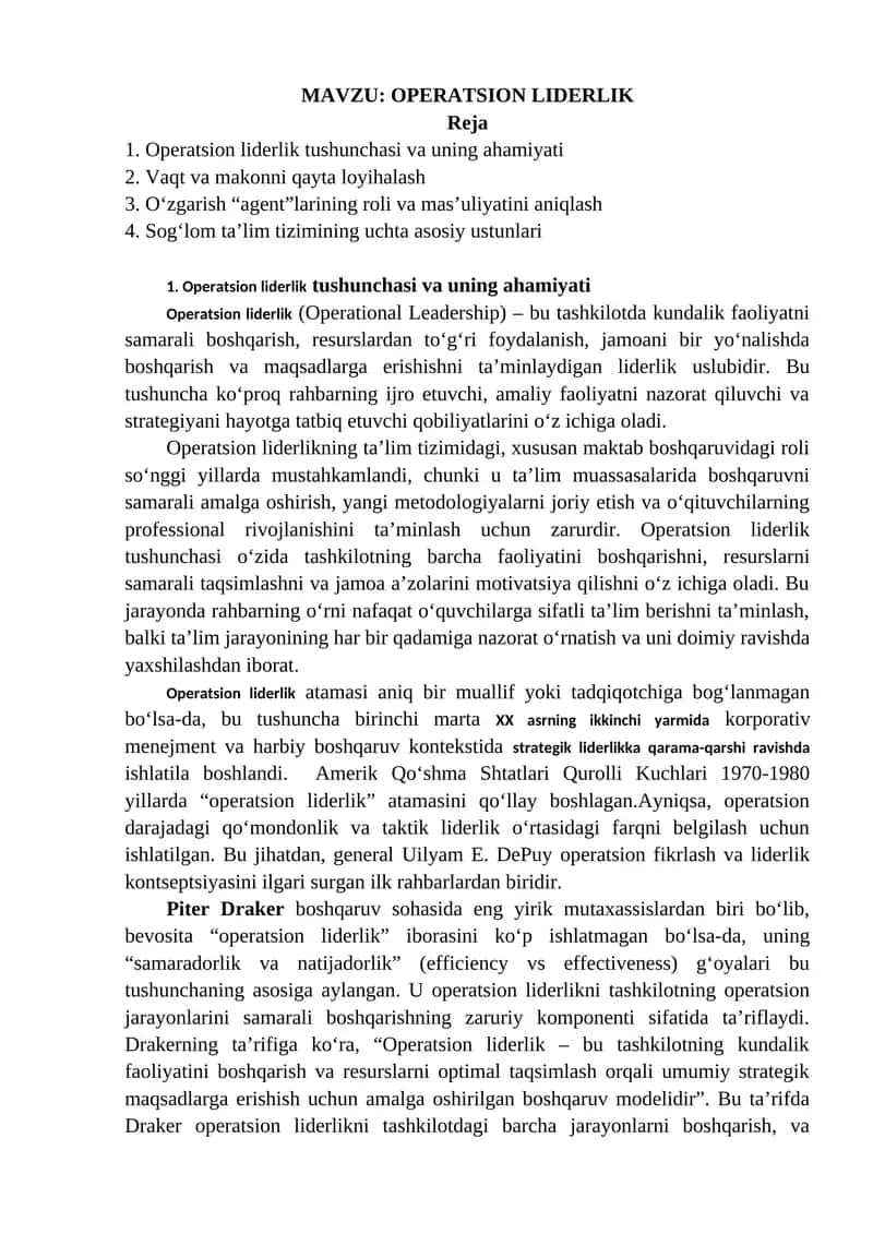 Operatsion liderlik 1