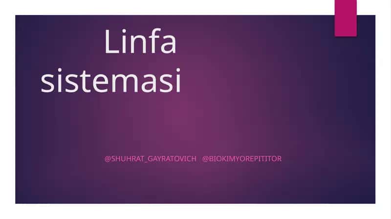Linfa sistemasi 1