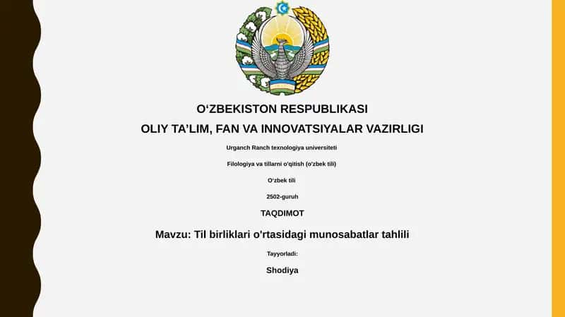 Til birliklari o'rtasidagi munosabatlar tahlili 1