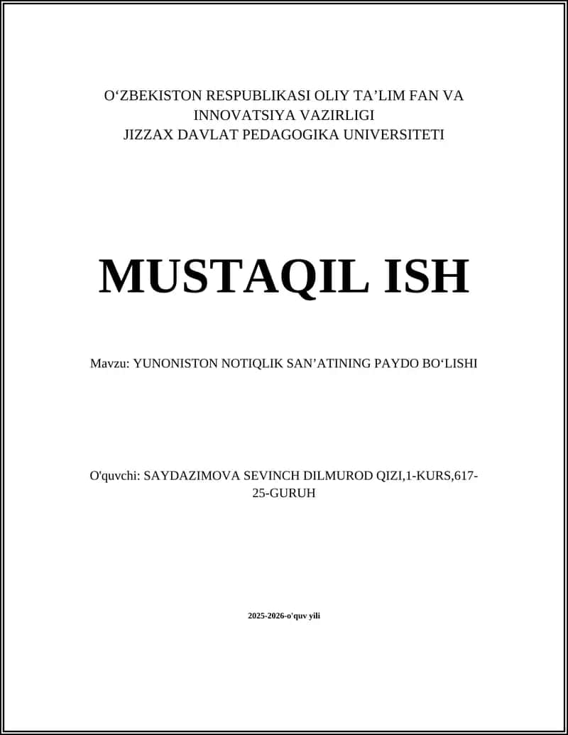 Yunoniston Notiqlik Sanʼatining Paydo Boʻlishi 1