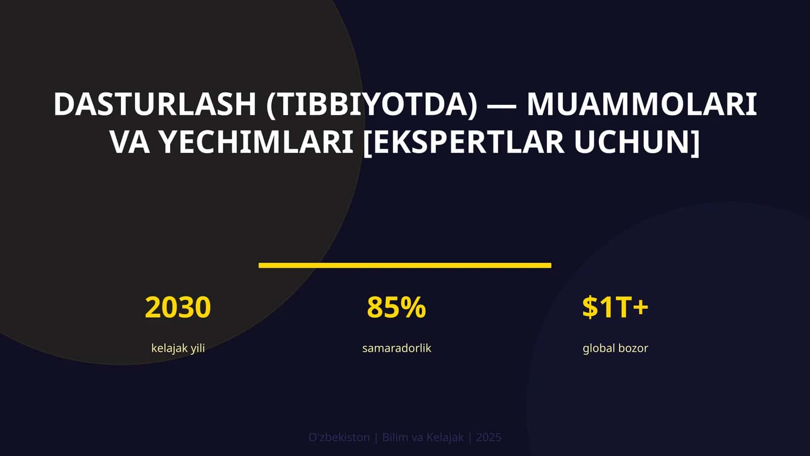 Dasturlash (tibbiyotda) — muammolari va yechimlari [ekspertlar uchun] 1