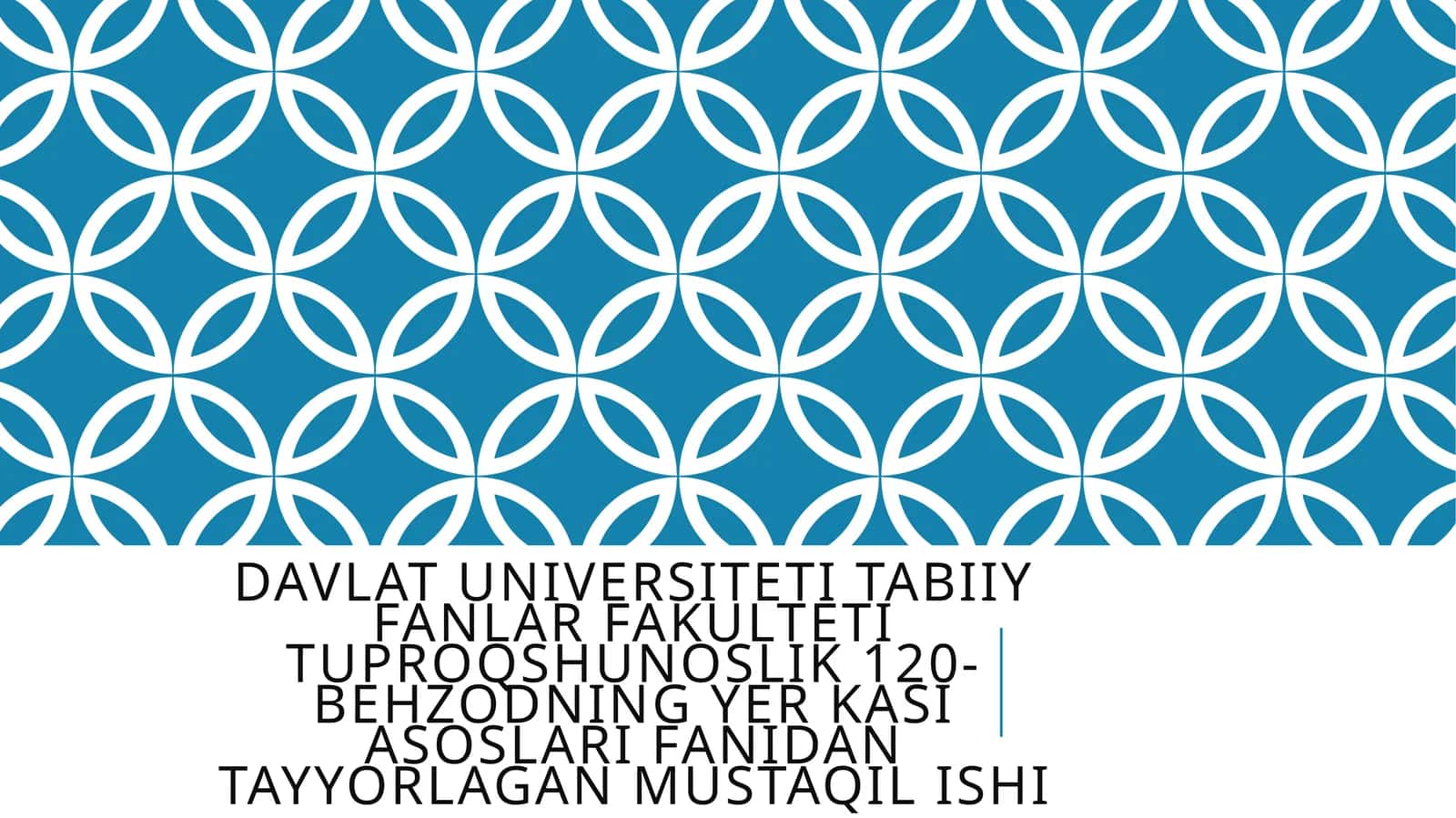Behzodning Yer kasi Asoslari Fanidan TayYorlagan Mustaqil Ishi 1