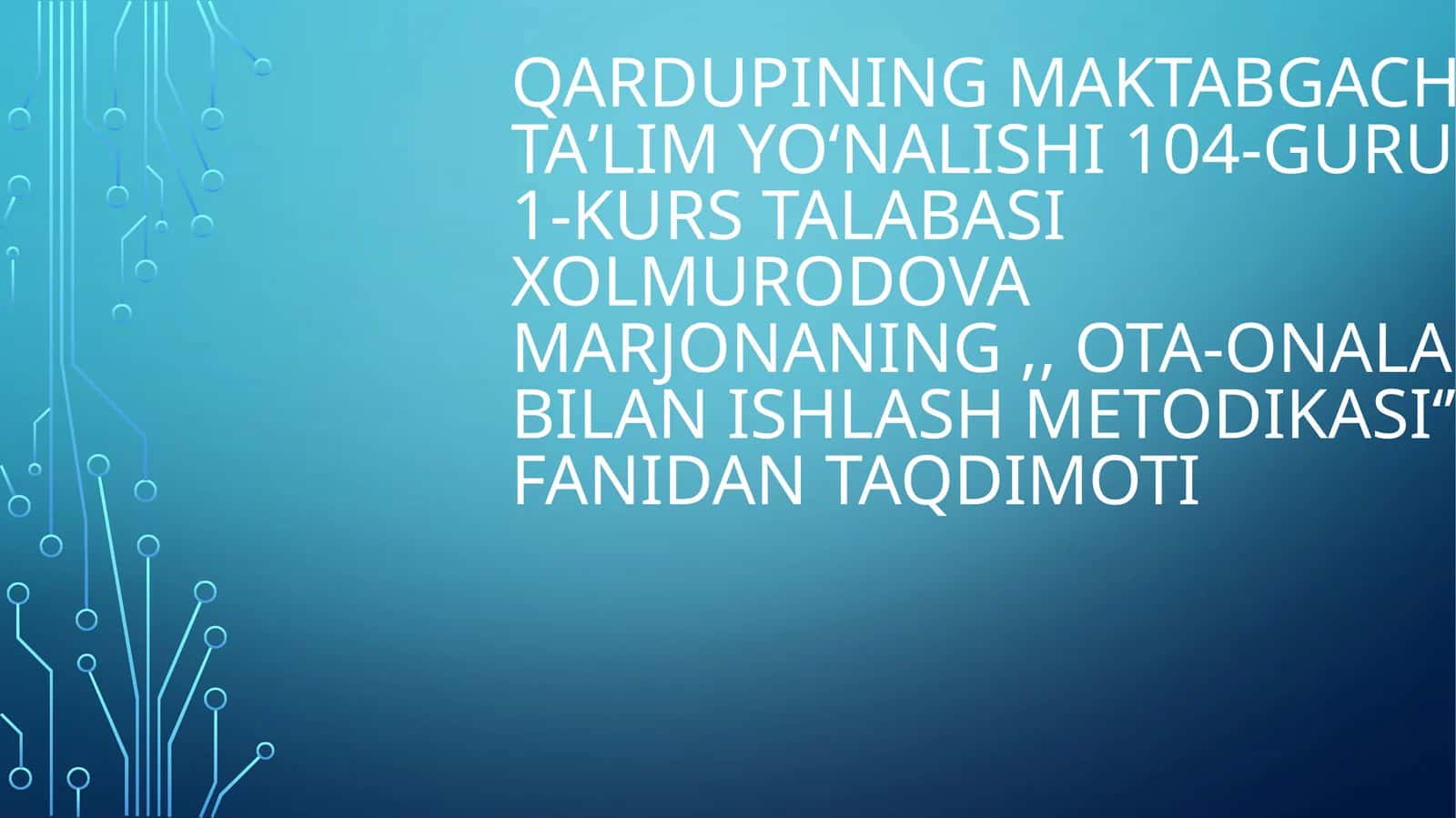Oilada ota-onaning tarbiyachilik sanʼati 1