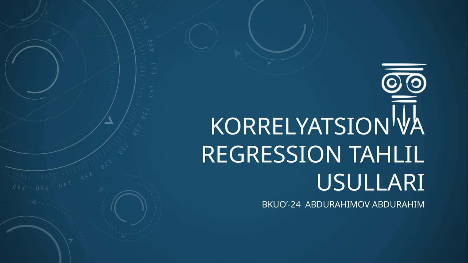 Korrelyatsion va regression tahlil usullari 1