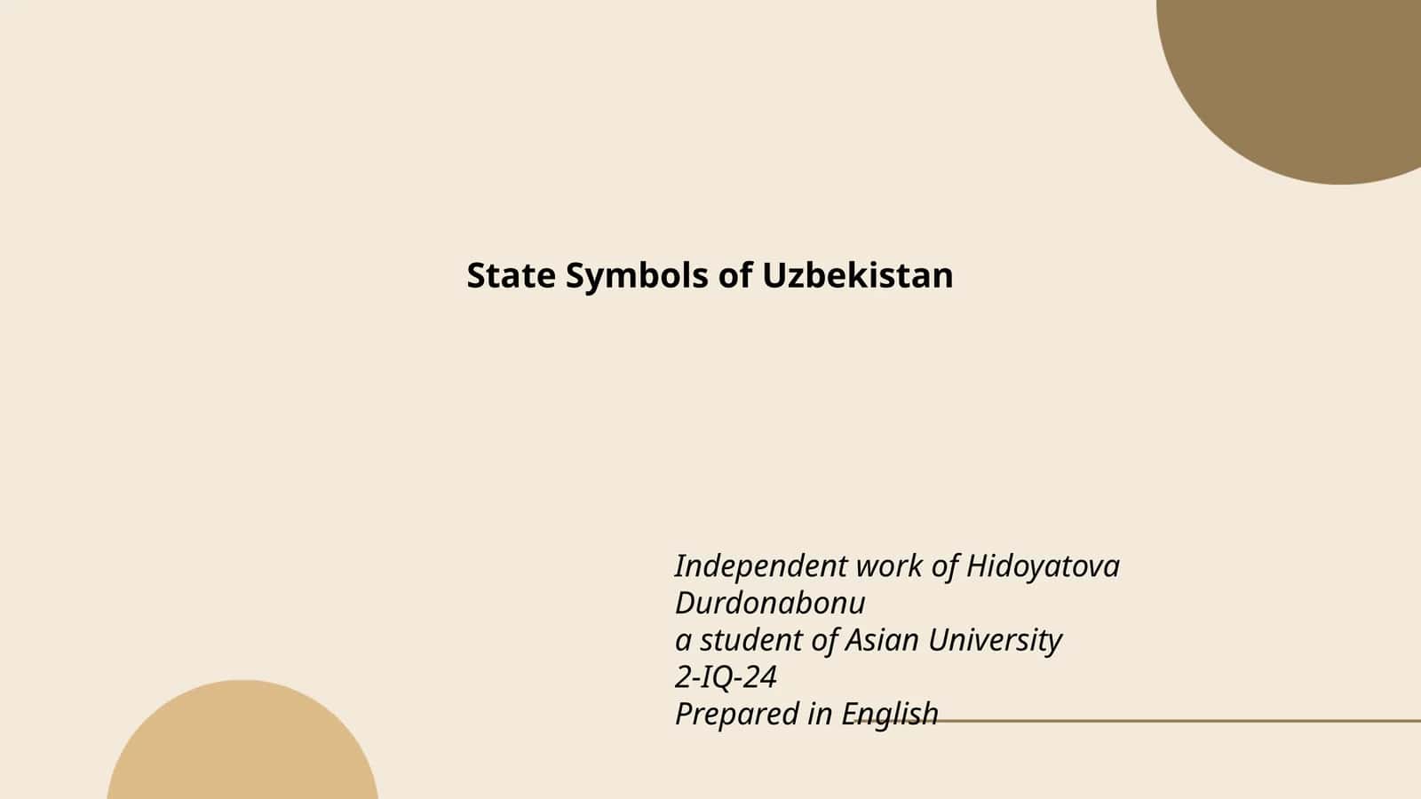 State Symbols of Uzbekistan 1