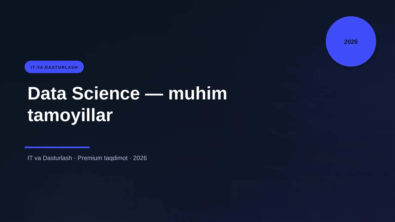 Data Science — muhim tamoyillar 1