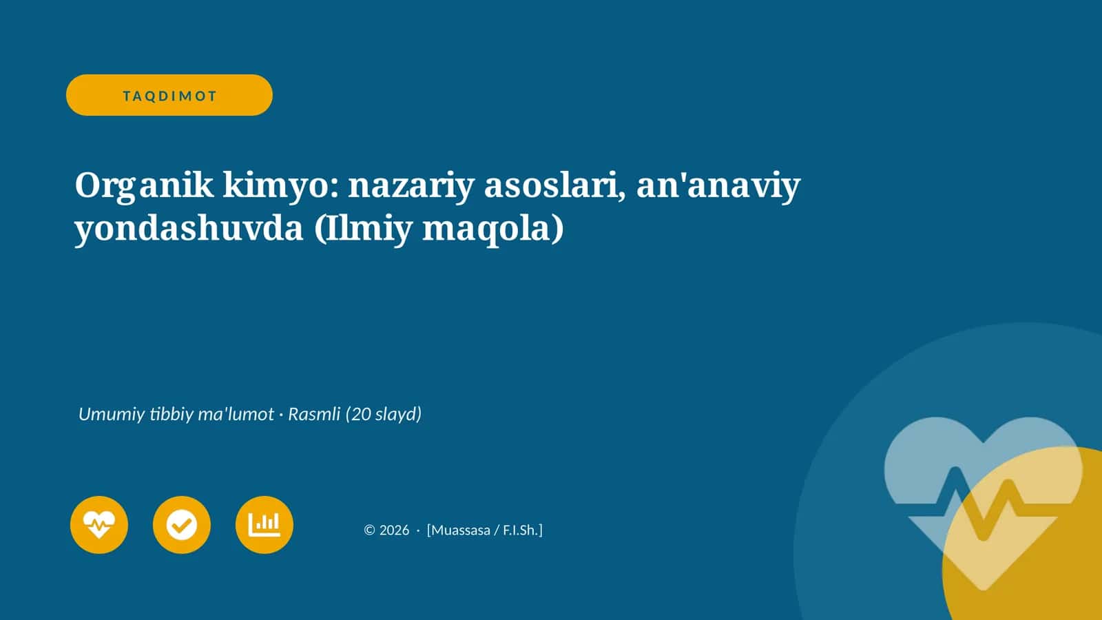 Organik kimyo: nazariy asoslari, an'anaviy yondashuvda (Ilmiy maqola) 1