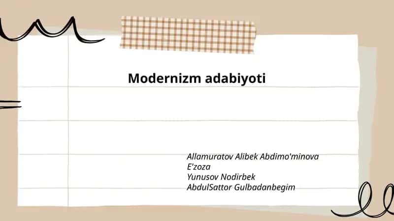 Modernizm adabiyoti 1