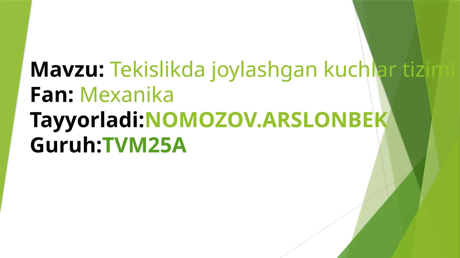 Tekislikdajoylashgankuchlartizimi 1