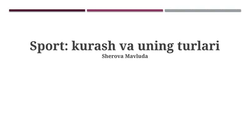 Kurash va uning turlari 1